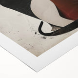 Abstract figurative wall art on rolled canvas, showcasing vibrant colors and dynamic shapes, ideal for contemporary home decor, packaged securely in a sturdy tube.