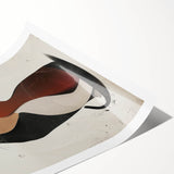 Abstract figurative rolled print showcasing vibrant colors and intricate shapes, elegantly packaged in a protective tube for art enthusiasts and collectors.