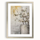 Abstract floral wall art framed in silver with a white mat, showcasing vibrant colors and intricate designs, perfect for modern home decor.