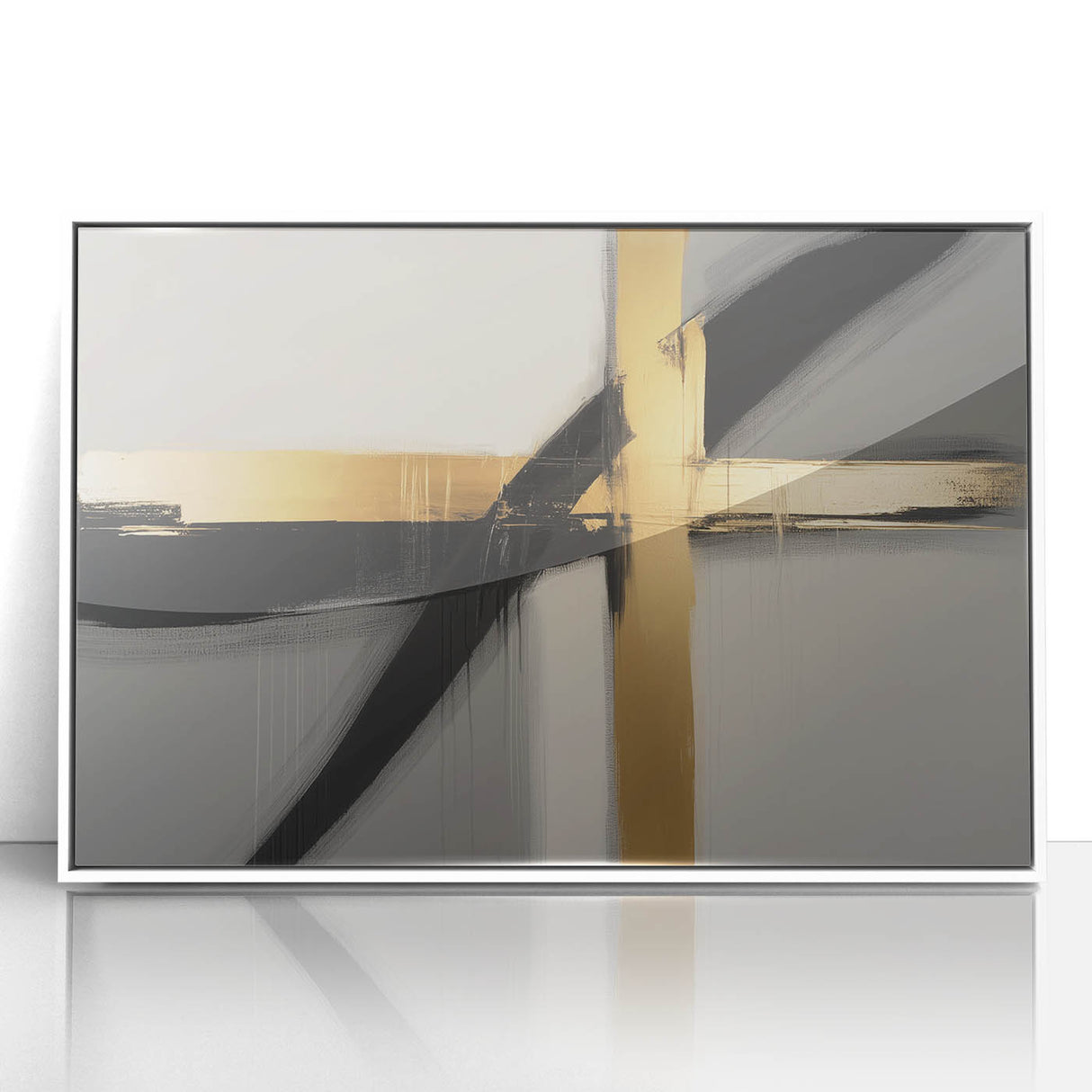 Framed abstract geometric wall art in white acrylic, showcasing intricate designs and clean lines, perfect for modern home decor and artistic spaces.