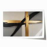 Abstract geometric rolled print showcasing vibrant colors and intricate shapes, designed for modern decor. Perfect for stylish wall art display in home or office settings.