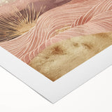 Abstract landscape wall art printed on rolled canvas, showcasing vibrant hues of blue and green with textured brush strokes, ideal for modern home decor.