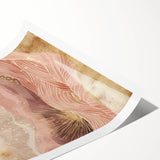 Abstract landscape wall art print showcasing vibrant colors and fluid shapes, rolled for easy shipping and display, ideal for modern home decor.