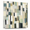 Contemporary Abstract Canvas – Earthy Grid in Olive, Beige & Sage