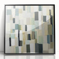 Contemporary Abstract Canvas – Earthy Grid in Olive, Beige & Sage