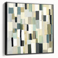 Contemporary Abstract Canvas – Earthy Grid in Olive, Beige & Sage