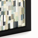 Contemporary Abstract Canvas – Earthy Grid in Olive, Beige & Sage