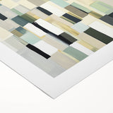 Contemporary Abstract Canvas – Earthy Grid in Olive, Beige & Sage