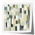 Contemporary Abstract Canvas – Earthy Grid in Olive, Beige & Sage
