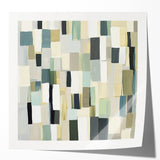Contemporary Abstract Canvas – Earthy Grid in Olive, Beige & Sage