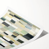 Contemporary Abstract Canvas – Earthy Grid in Olive, Beige & Sage