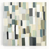 Contemporary Abstract Canvas – Earthy Grid in Olive, Beige & Sage