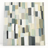 Contemporary Abstract Canvas – Earthy Grid in Olive, Beige & Sage