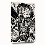 Expressionist Art - Monochrome Landscape Portrait in Bold Design