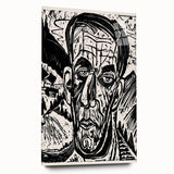 Expressionist Art - Monochrome Landscape Portrait in Bold Design