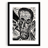 Expressionist Art - Monochrome Landscape Portrait in Bold Design