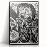 Expressionist Art - Monochrome Landscape Portrait in Bold Design