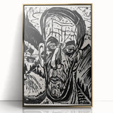 Expressionist Art - Monochrome Landscape Portrait in Bold Design
