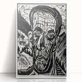 Expressionist Art - Monochrome Landscape Portrait in Bold Design