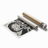 Expressionist Art - Monochrome Landscape Portrait in Bold Design