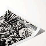 Expressionist Art - Monochrome Landscape Portrait in Bold Design