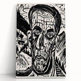 Expressionist Art - Monochrome Landscape Portrait in Bold Design