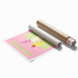 Extra large rolled print featuring floral art in pastel shades, suitable for classy bathroom or large living room decor.