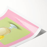 Extra large rolled print of line art flowers in black on white, ideal for large living room wall art.