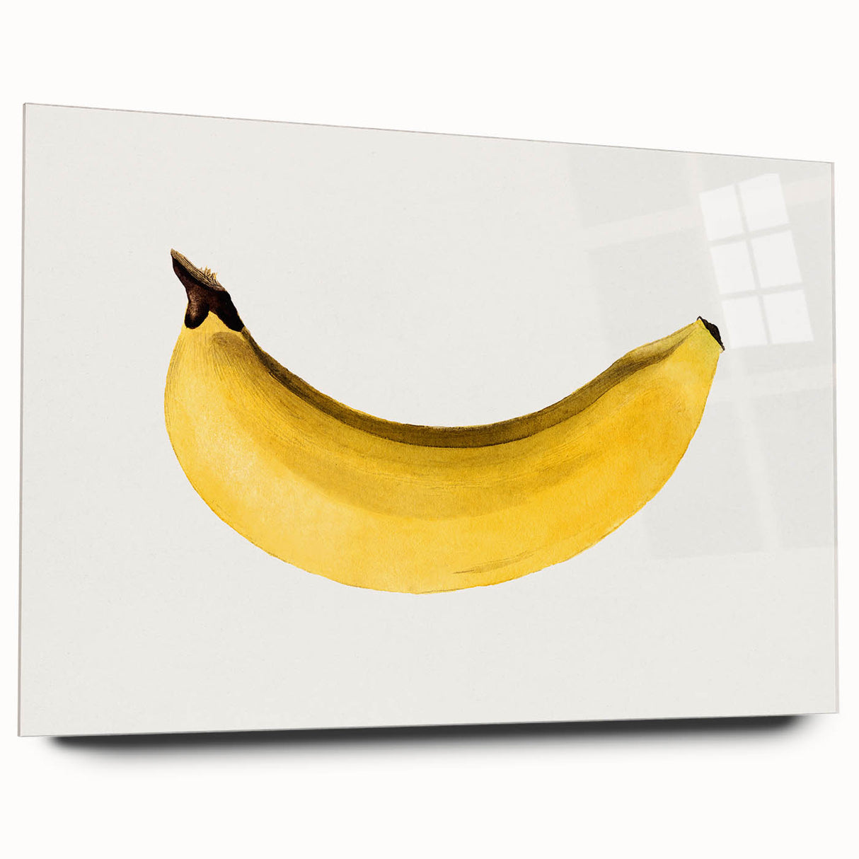 Large abstract wall art of assorted fruits in vibrant colors on acrylic glass, ideal for bedroom or dining room decor.