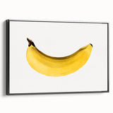 Black and white wall art featuring a vintage poster of assorted fruits, framed canvas, ideal for bedroom decor.