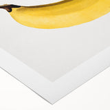 Art deco poster featuring assorted fruits in bold colors on a rolled canvas, suitable for dining room decor.