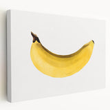 Large art depicting assorted fruits in bright colors on stretched canvas, suitable for kitchen wall decor.