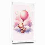 Dreamy Teddy with Balloon Print - Girls Bedroom Wall Art