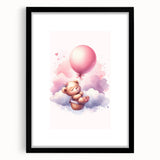 Dreamy Teddy with Balloon Print - Girls Bedroom Wall Art