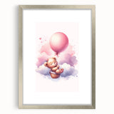 Dreamy Teddy with Balloon Print - Girls Bedroom Wall Art