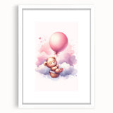 Dreamy Teddy with Balloon Print - Girls Bedroom Wall Art