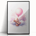 Dreamy Teddy with Balloon Print - Girls Bedroom Wall Art