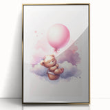 Dreamy Teddy with Balloon Print - Girls Bedroom Wall Art