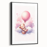 Dreamy Teddy with Balloon Print - Girls Bedroom Wall Art