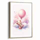 Dreamy Teddy with Balloon Print - Girls Bedroom Wall Art