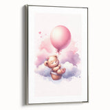 Dreamy Teddy with Balloon Print - Girls Bedroom Wall Art