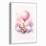 Dreamy Teddy with Balloon Print - Girls Bedroom Wall Art