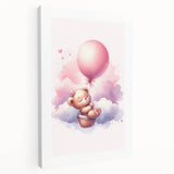 Dreamy Teddy with Balloon Print - Girls Bedroom Wall Art