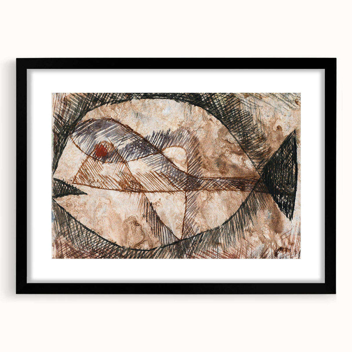 Abstract Fish Modern Wall Art - Contemporary Minimalist Decor Accent