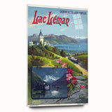 Retro Switzerland Travel Poster – Vintage Lake Geneva Scenic Art