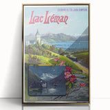 Retro Switzerland Travel Poster – Vintage Lake Geneva Scenic Art