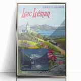 Retro Switzerland Travel Poster – Vintage Lake Geneva Scenic Art