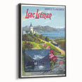 Retro Switzerland Travel Poster – Vintage Lake Geneva Scenic Art