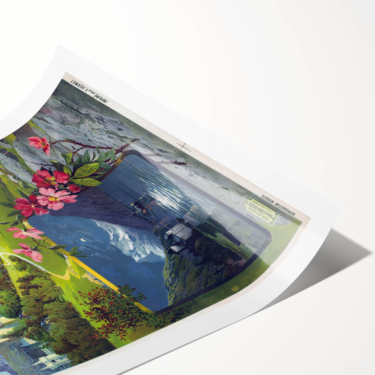 Retro Switzerland Travel Poster – Vintage Lake Geneva Scenic Art