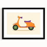 Retro Scooter Boys Wall Art – Fun Kids Room Decor Print
